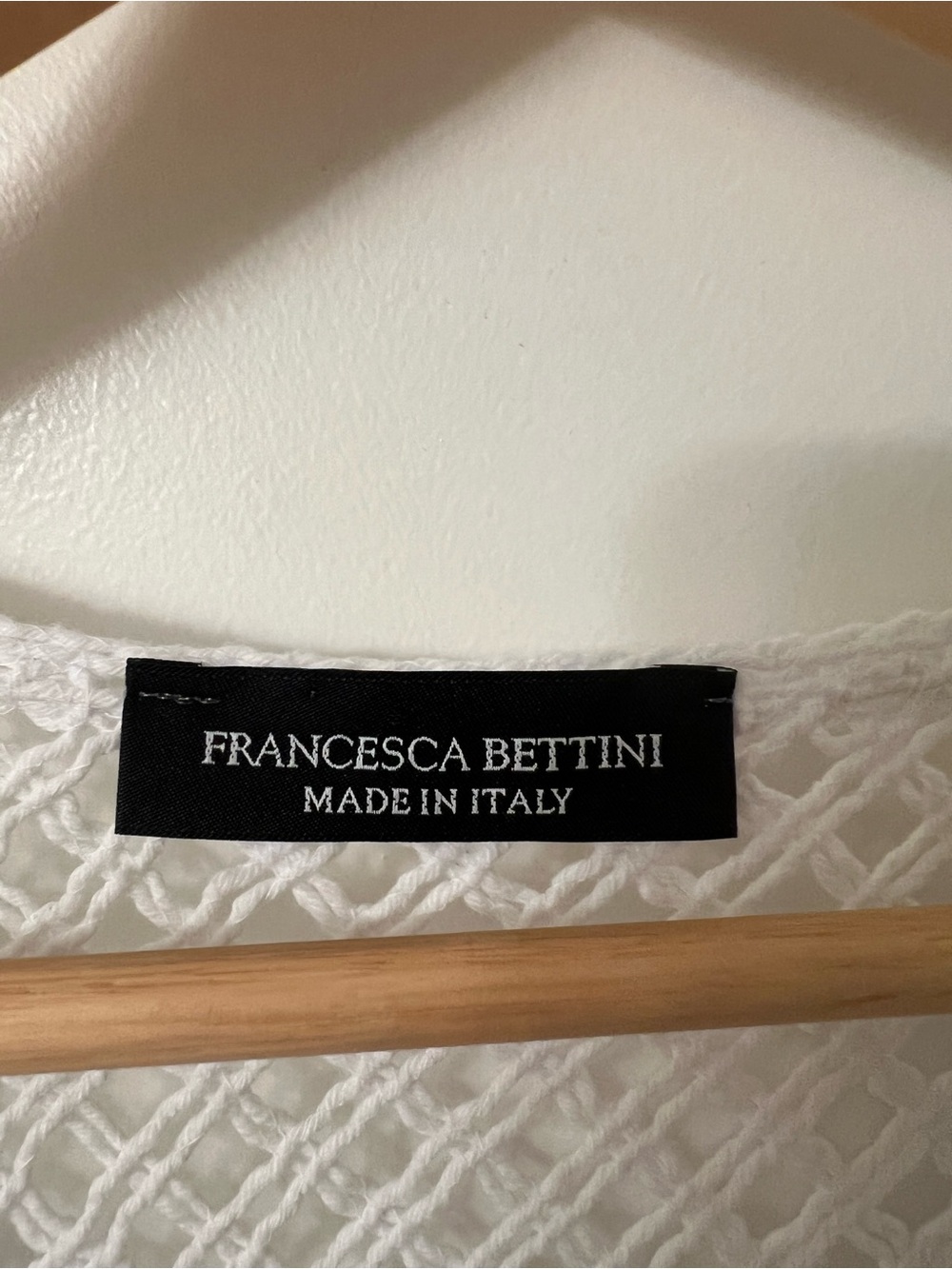 Francesca Bettini Crochet and Linen Cover‑Up – White, One Size - Picture 2 of 10